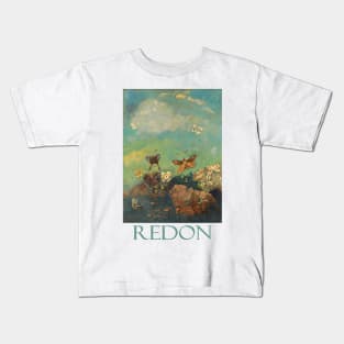 Butterflies (1910) by Odilon Redon Kids T-Shirt